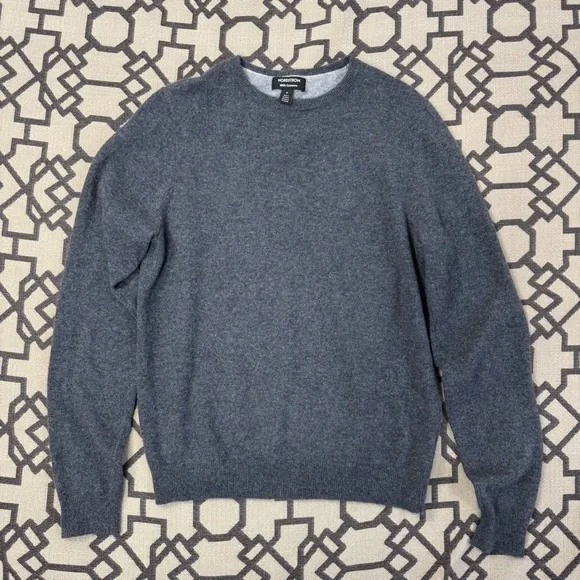 Nordstrom 100% Cashmere Crewneck Sweater Gray Sz M - Picture 3 of 10